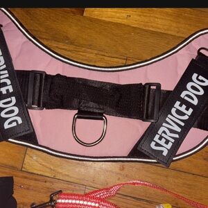 X-Large harness with detachable Velcro service dog patch’s & leash included